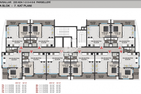 1+1 Leilighet  i Avsallar, Antalya, Tyrkia Nr. 47801 - 30