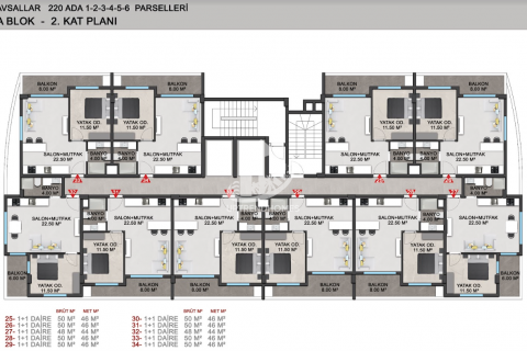 1+1 Leilighet  i Avsallar, Antalya, Tyrkia Nr. 47801 - 25