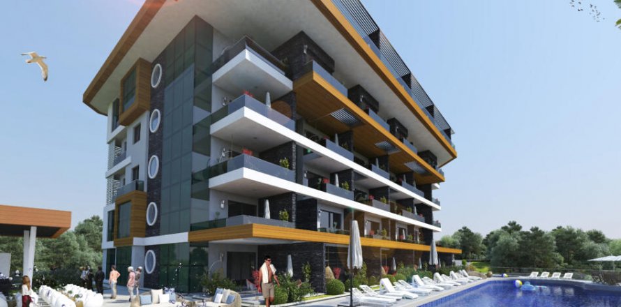 1+1 Leilighet  i Alanya, Antalya, Tyrkia Nr. 48306