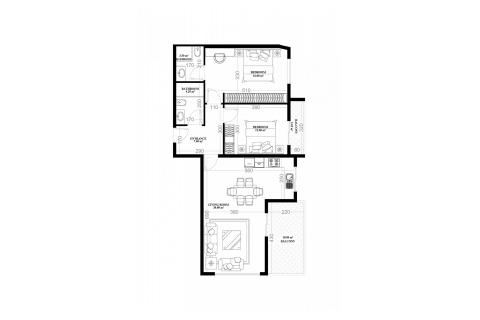 2+1 Leilighet i YEKTA ALARA CİTY Residence, Mahmutlar, Antalya, Tyrkia Nr. 50744