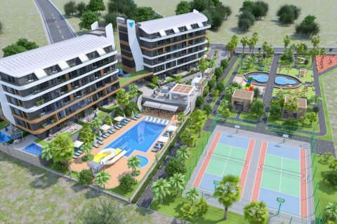 1+1 Leilighet  i Alanya, Antalya, Tyrkia Nr. 53993 - 1