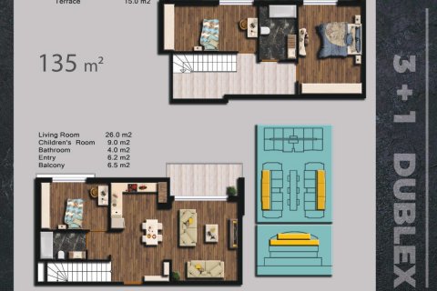 3+1 Leilighet  i Antalya, Tyrkia Nr. 53145 - 11