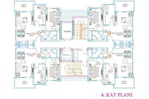 2+1 Leilighet  i Avsallar, Antalya, Tyrkia Nr. 61465 - 21