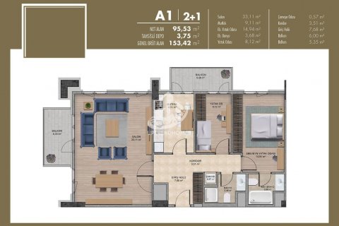 1+1 Leilighet  i Istanbul, Tyrkia Nr. 60266 - 24