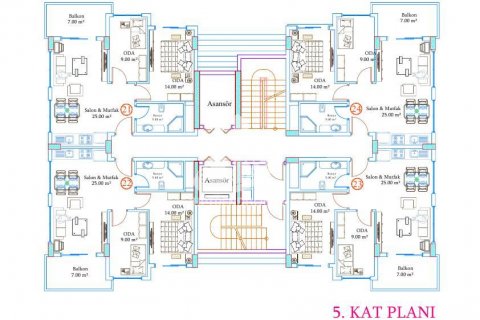 2+1 Leilighet  i Avsallar, Antalya, Tyrkia Nr. 61465 - 22