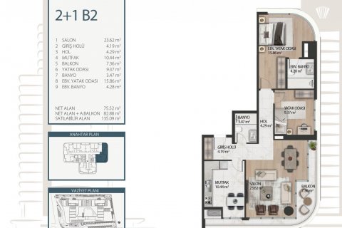 2+1 Leilighet  i Istanbul, Tyrkia Nr. 63495 - 24