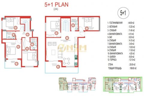 1+1 Leilighet  i Alanya, Antalya, Tyrkia Nr. 83845 - 21