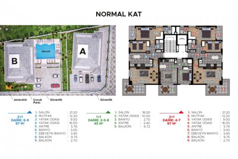 2+1 Lägenhet i Oba, Antalya, Turkiet Nr. 23420 - 2