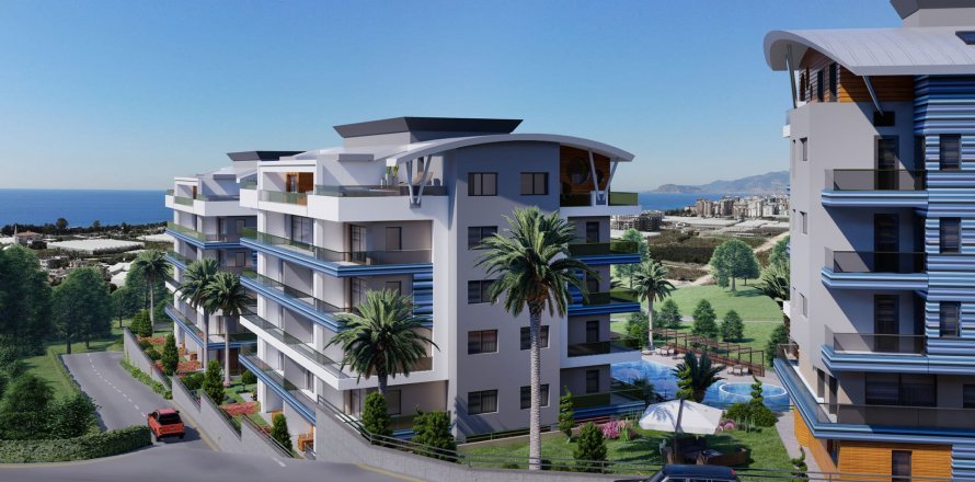 1+1 Lägenhet i Eco Blue, Kargicak, Alanya, Antalya, Turkiet Nr. 42963