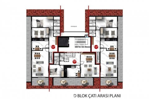 1+1 Lägenhet  i Oba, Antalya, Turkiet Nr. 49474 - 26
