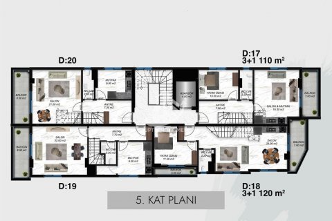 1+1 Lägenhet  i Alanya, Antalya, Turkiet Nr. 50294 - 26