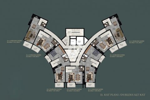 1+1 Lägenhet  i Mahmutlar, Antalya, Turkiet Nr. 39948 - 21