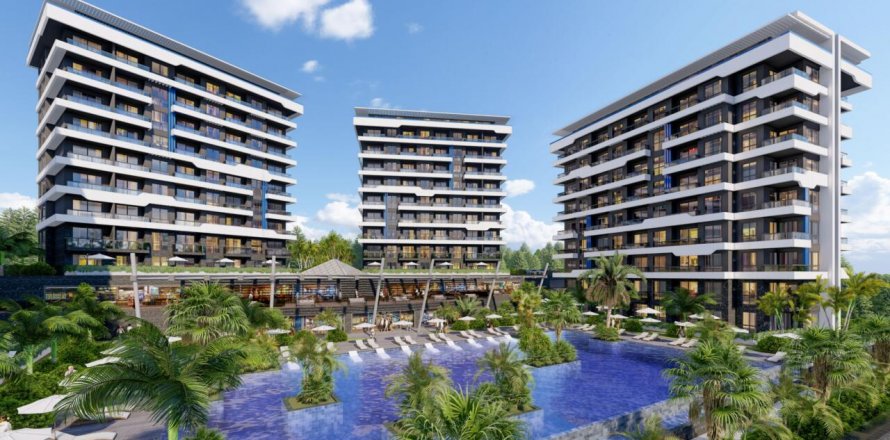 1+1 Lägenhet  i Alanya, Antalya, Turkiet Nr. 53992