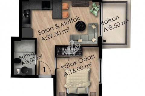 1+1 Lägenhet  i Gazipasa, Antalya, Turkiet Nr. 52732 - 7