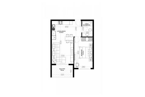 1+1 Lägenhet i YEKTA ALARA CİTY Residence, Mahmutlar, Antalya, Turkiet Nr. 160685