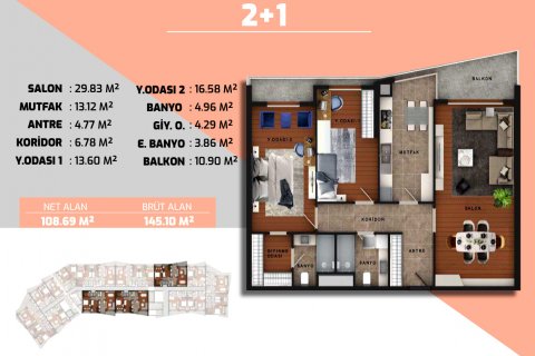 2+1 Lägenhet  i Istanbul, istanbul, Turkiet Nr. 53037 - 21