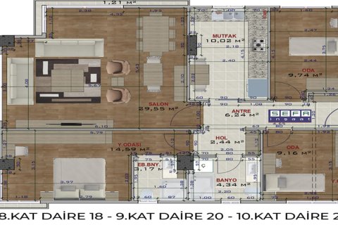 3+1 Lägenhet i Yasar Residence, Kadikoy, istanbul, Turkiet Nr. 62398 - 5