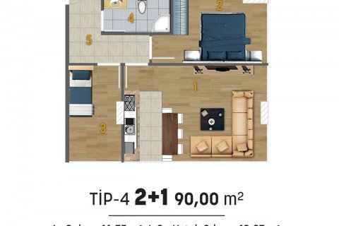 2+1 Lägenhet  i Istanbul, istanbul, Turkiet Nr. 62904 - 8