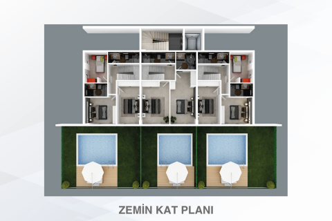 2+1 Lägenhet  i Bektas, Alanya, Antalya, Turkiet Nr. 71434 - 2