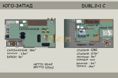 Dubleks daire  1+1  Alanya, Antalya, Türkiye №38578 - 23