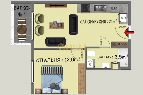 Dubleks daire  1+1  Alanya, Antalya, Türkiye №38578 - 20