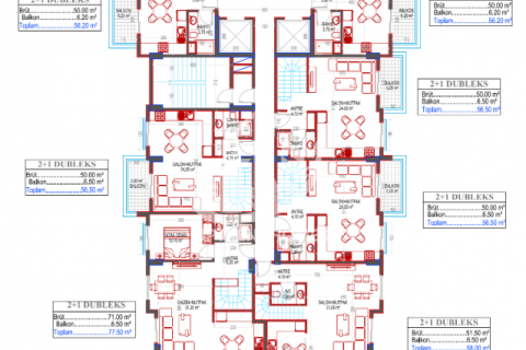 Dubleks daire  2+1  Mahmutlar, Antalya, Türkiye №46972 - 12