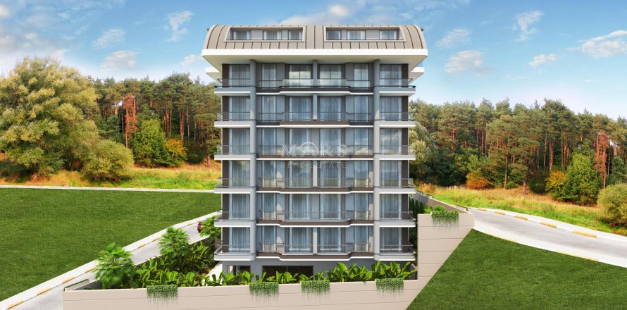 Daire The new project of a residential complex is located to the right of the intersection of the old city hospital and 500 meters from the sea 3+1, Alanya, Antalya, Türkiye №67110