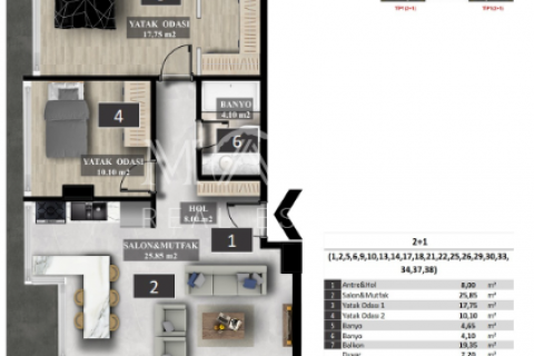 Продажа квартиры  в Аланье, Анталье, Турция 1+1, 70м2, №50335 – фото 10