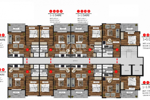 Жилой комплекс Complex in the city center near Cleopatra beach  в Аланье, Анталья, Турция №49587 – фото 24