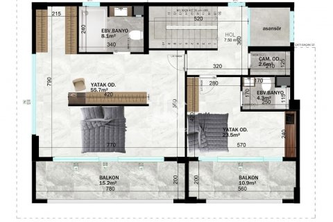 Продажа виллы  в Аланье, Анталье, Турция 5+1, 346м2, №48663 – фото 24