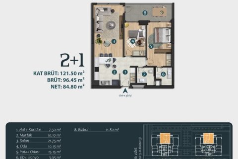 Продажа квартиры  в Измире, Турция 2+1, 84м2, №52444 – фото 24