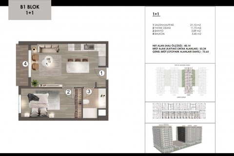 Продажа квартиры  в Стамбуле, Турция 1+1, 73м2, №54877 – фото 25