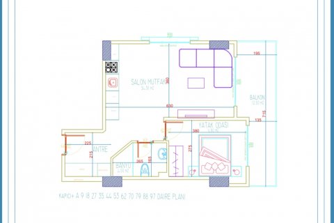 Продажа квартиры  в Аланье, Анталье, Турция 1+1, 56м2, №51455 – фото 22