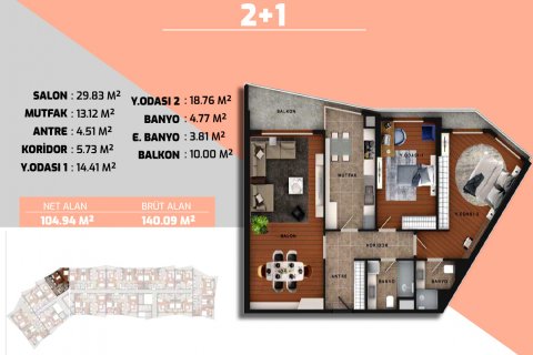 Продажа квартиры  в Стамбуле, Турция 2+1, 155м2, №53037 – фото 20