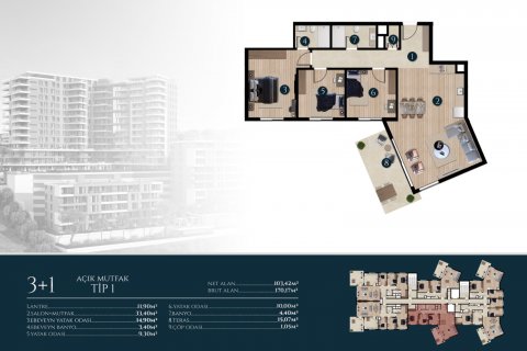 Продажа квартиры  в Измире, Турция 3+1, 144м2, №52435 – фото 26
