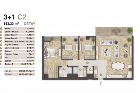 Продажа квартиры  в Измире, Турция 1+1, 45м2, №52408 – фото 18