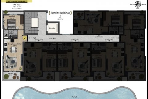 Продажа квартиры  в Окурджаларе, Аланье, Анталье, Турция 1+1, 46м2, №50827 – фото 24
