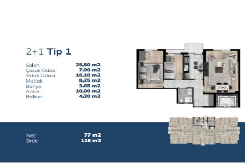Продажа квартиры в Стамбуле, Турция 2+1, 76м2, №54588 – фото 11