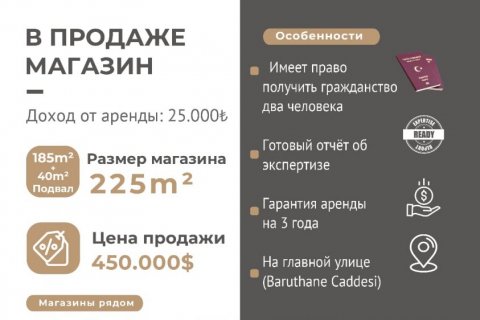 Продажа коммерческой недвижимости  в Стамбуле, Турция, 225м2, №55244 – фото 1