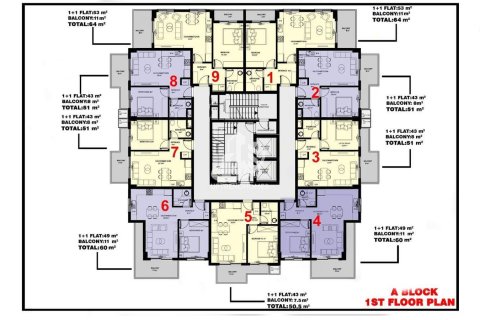 Продажа квартиры  в Махмутларе, Анталье, Турция 1+1, 47м2, №67630 – фото 22