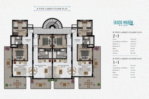 Продажа квартиры  в Бодруме, Мугле, Турция 2+1, 122м2, №73526 – фото 22