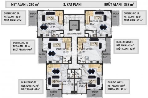 Продажа квартиры  в Оба, Анталье, Турция 1+1, 52м2, №73620 – фото 29