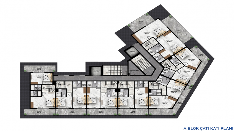 Пентхаус в Moonlight Blue Residence 2+1, Авсаллар, Анталья, Турция №84617