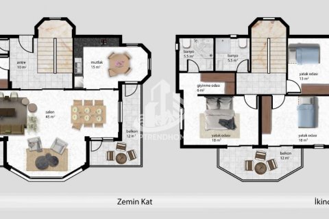 Продажа виллы  в Аланье, Анталье, Турция 4+1, 525м2, №82844 – фото 30